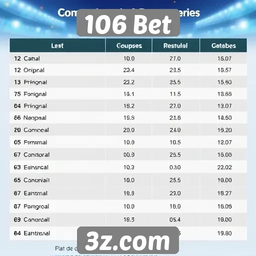 Comparativo de odds disponíveis na 106 Bet